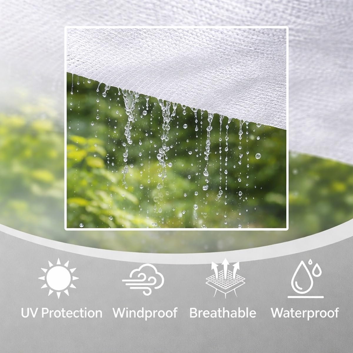 Genérico Red de Sombra Blanca 55% con Ojales, Malla Sombra Exterior HDPE Transpirable y Resistente a UV para Tela Tolod Invernadero, Huerto, Jardín, Pérgola, Terraza, Patio y Plantas(3x3m)