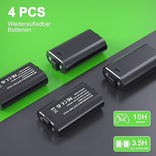 Miniatura 2 de Paquetes de baterías recargables para Xbox OneXbox Series X S YCCTEAM 4 x 1200 mAh Baterías Estación de cargador para Xbox Series X S Xbox One