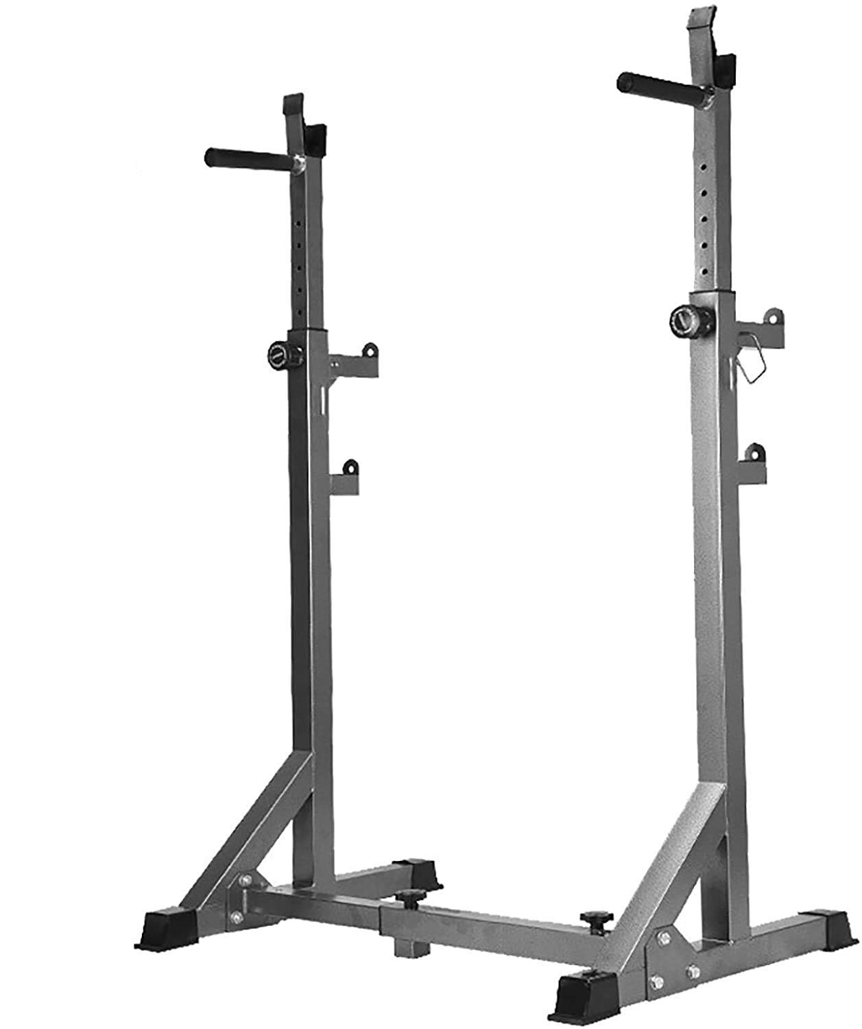 OTQEFTN Barbell Rack/Squat Rack, Max.Load 300 Kg Adjustable Squat Stands Barbell Free-Press Bench,for Home/Gym