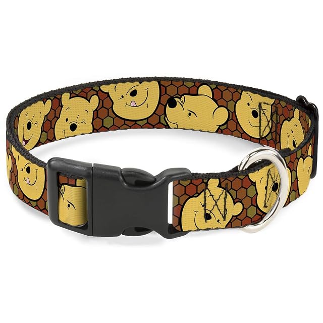 Buckle Down Winnie The Pooh Expresiones/Panal Negro/marrón plástico Clip Collar