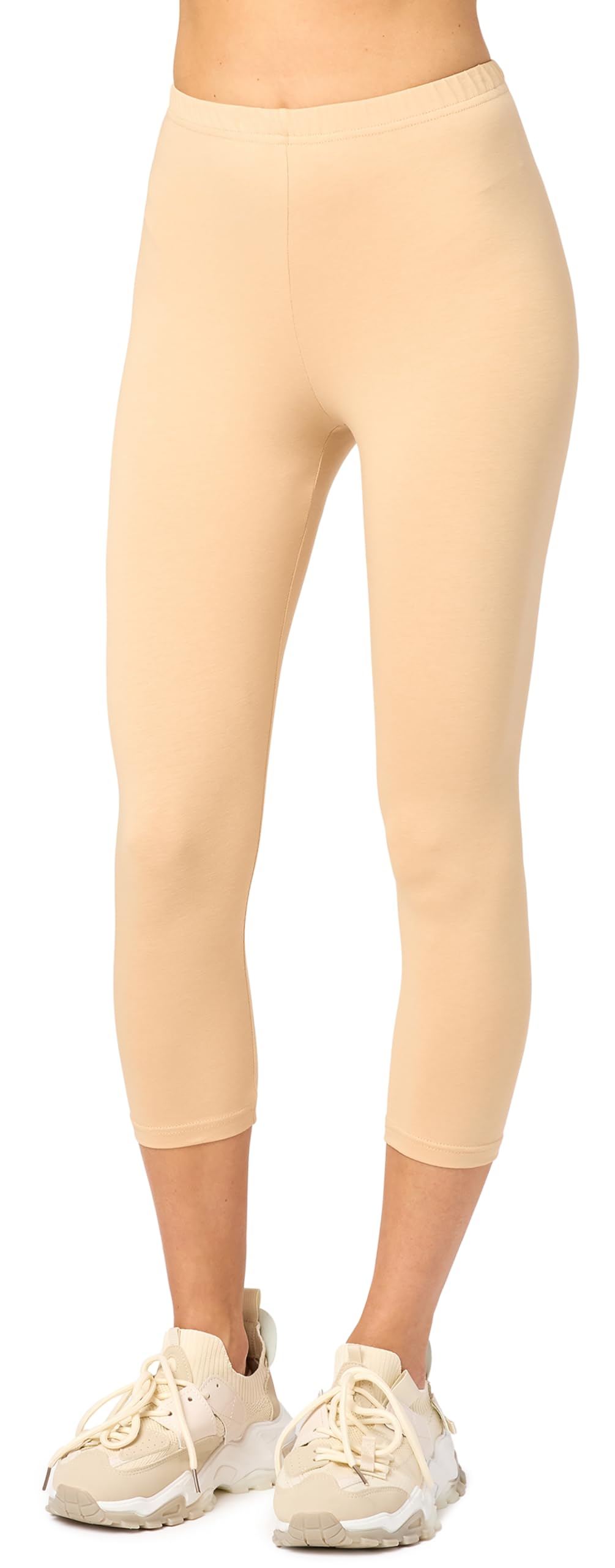 Merry Style Damen Leggings 3/4 aus Baumwolle mit Stretch - Leichte Capri Leggings Damen aus atmungsaktiver, elastischer Baumwolle, ideal für Yoga Sport MS10-199