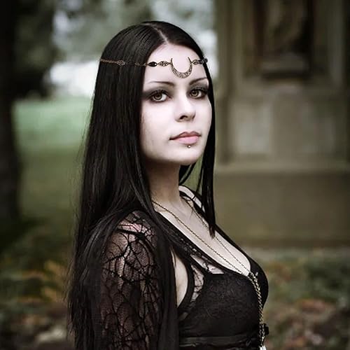 Miniatura 2 de Boho Head Chain Moon Headpieces Rhinestone Hair Chains Wedding Hair Accessories for Women and Girls