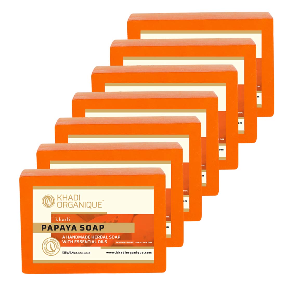 Khadi Organique Natural Herbal Papaya Soap Pack of 7