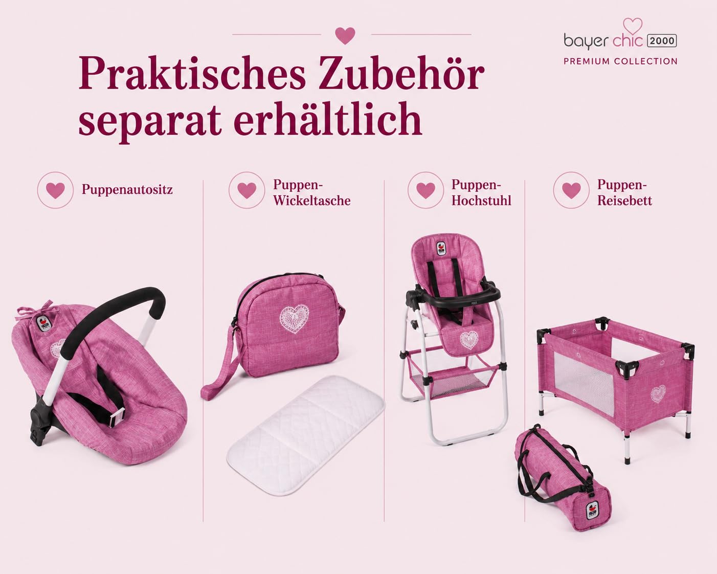 Bayer Chic 2000 Poussette Poupon 3en1 Leni | Évolutive & Ergonomique | Une poussette pour poupon 3en1 haut de gamme, saine et évolutive pour accompagner votre enfant durant des années.