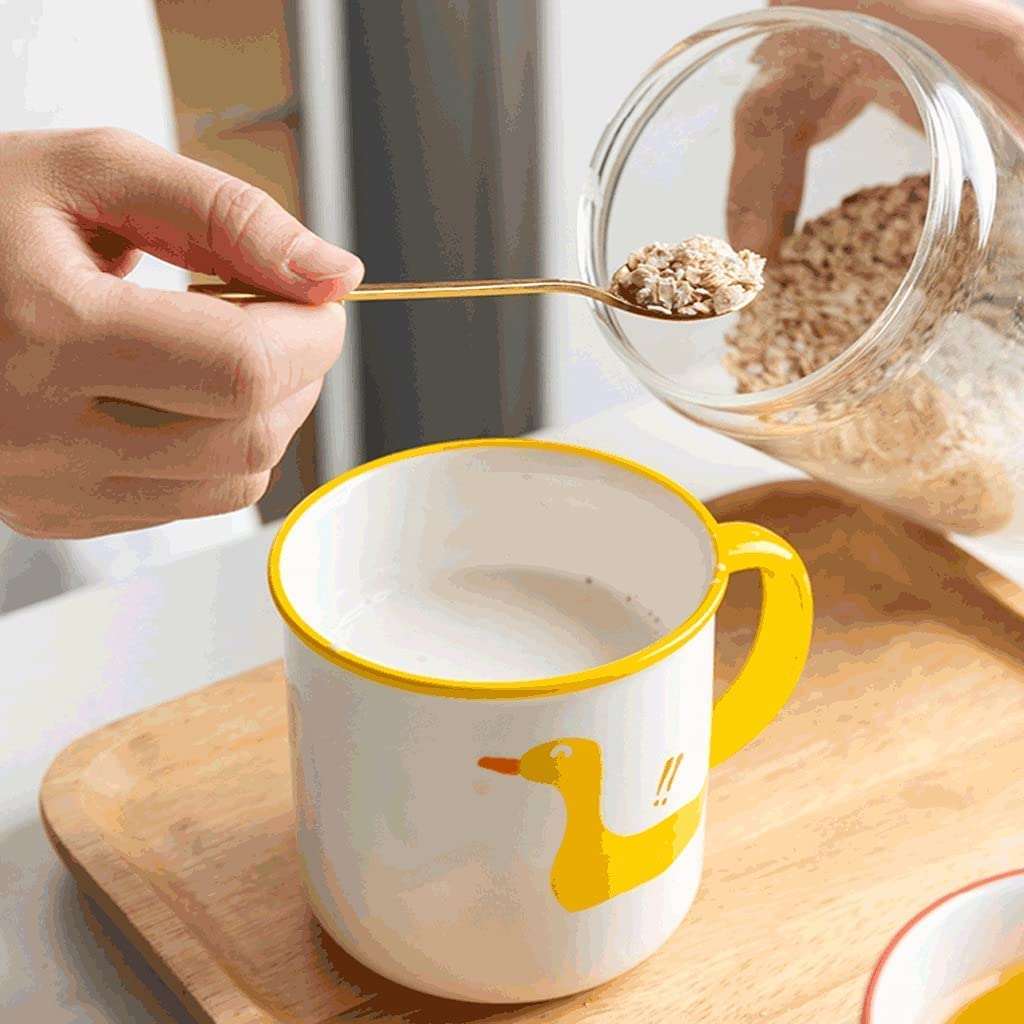 Tazas de Té Tazas Desayuno Linda Taza De Café De Cerámica, Taza De Arte Grande, Taza De Bebida, Regalo Multifuncional Tazas Tazas de Cafe (Color : A, Size : 400ml)