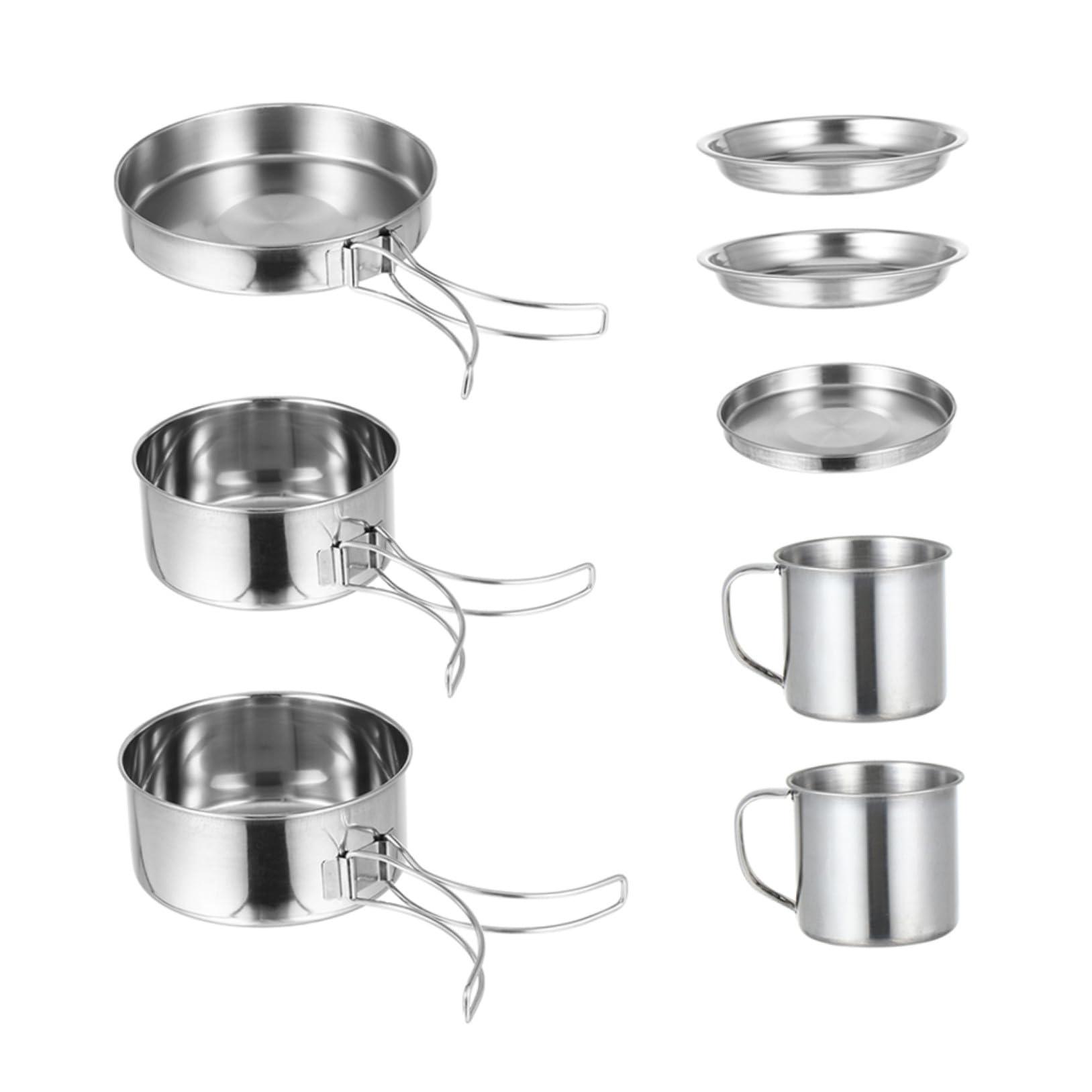 Gatuida Kit de Casseroles Camping INOX pour Personnes Set Cuisine Portable et Léger pour Randonnée Pique- Extérieur Ustensiles et Poêle Inclus