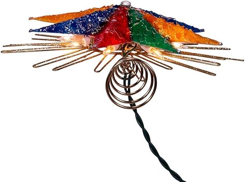 Miniatura 7 de Kurt S. Adler 10 pulgadas UL 10-Light 8-Point Capiz Multi-Color Star Treetop