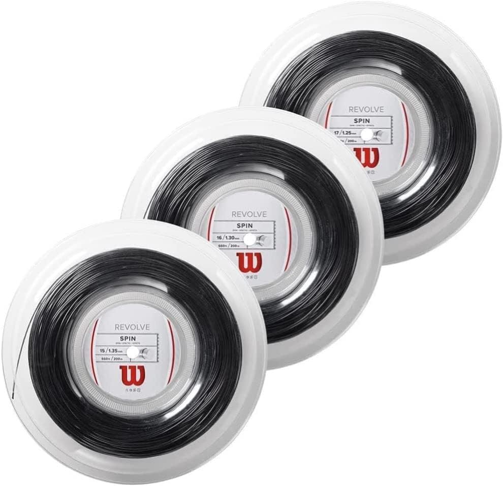 Miniatura 2 de Wilson Juego de cuerdas de tenis Revolve 16, color negro