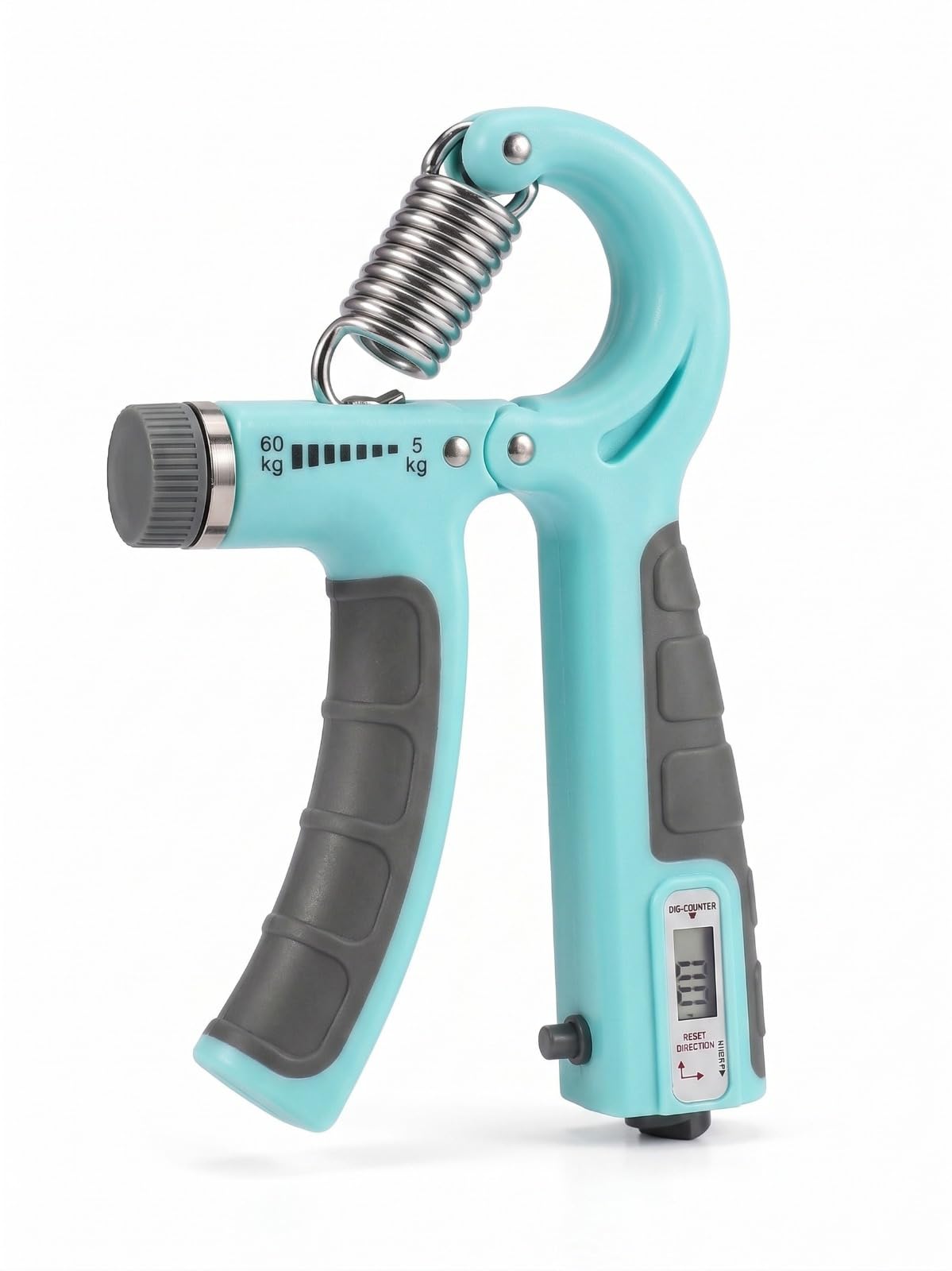 Hand Grip Strengthener 5-60kg with Digital Counter, Grip Trainer for Hand, Finger, Wrist & Forearm Strength, Adjustable Resistance Hand Exerciser for Men & Women (1, Blue)