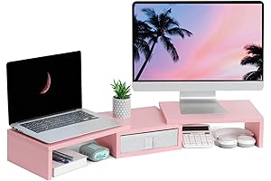 TEAMIX Pink Dual Monitor Stand Riser