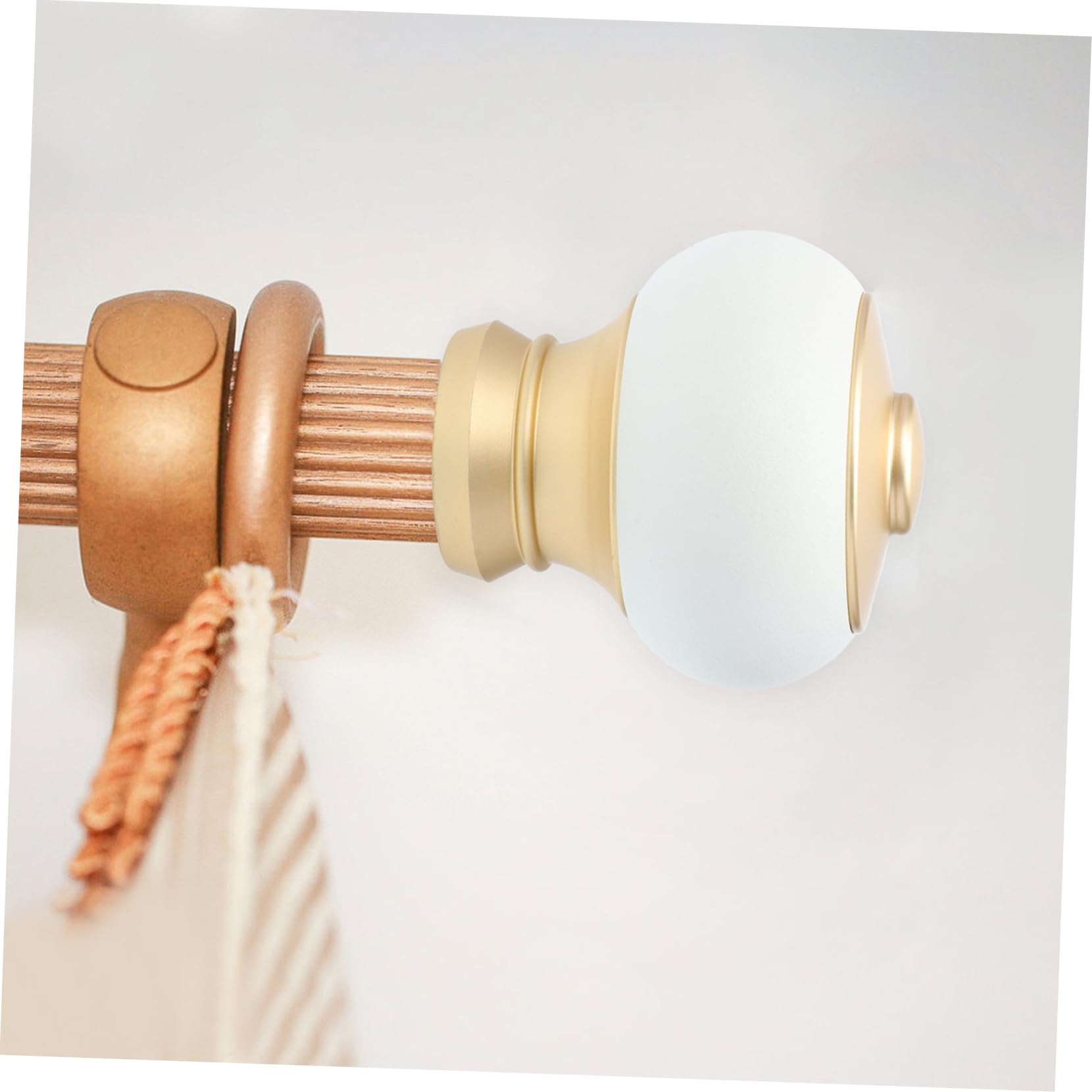 Hemobllo 2pcs Decorative Curtain Rod Finials Elegant Roman Rod Accessories for Living Room Office and Bedroom Easy to Install and Finish