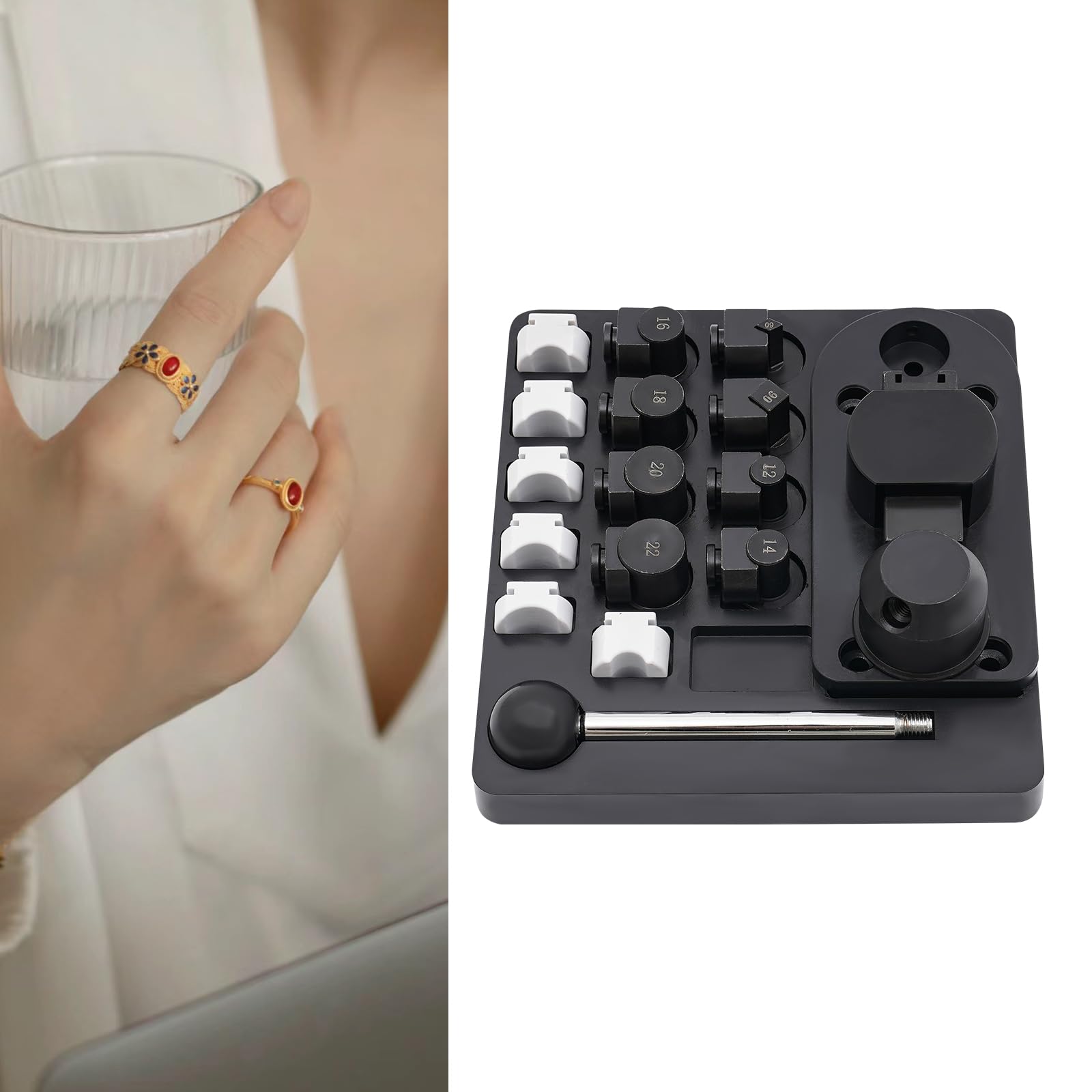 Juego de herramientas para doblar anillos, herramientas para hacer joyas para 12/14/16/18/20/22 mm pendiente anillo doblador máquina