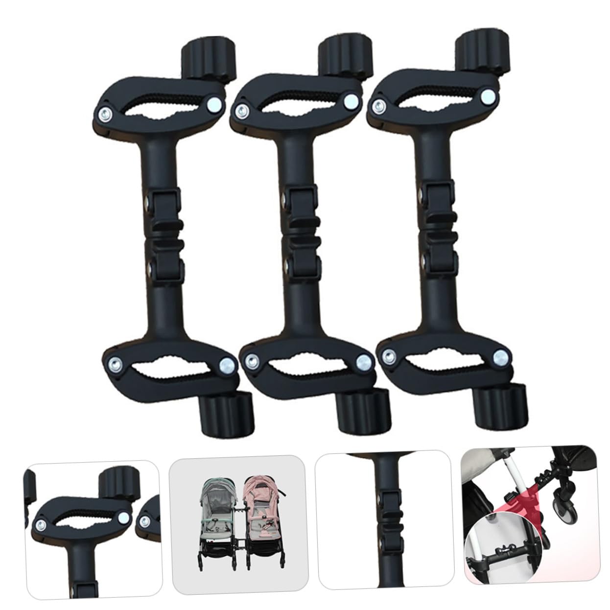 Hemobllo Conector Ajustable para Cochecito Gemelar Desmontable Compatible con Doble Carrito de Niña Accesorio Portátil para Sillas de Paseo Idénticas Práctico para Parques y Cuidadores