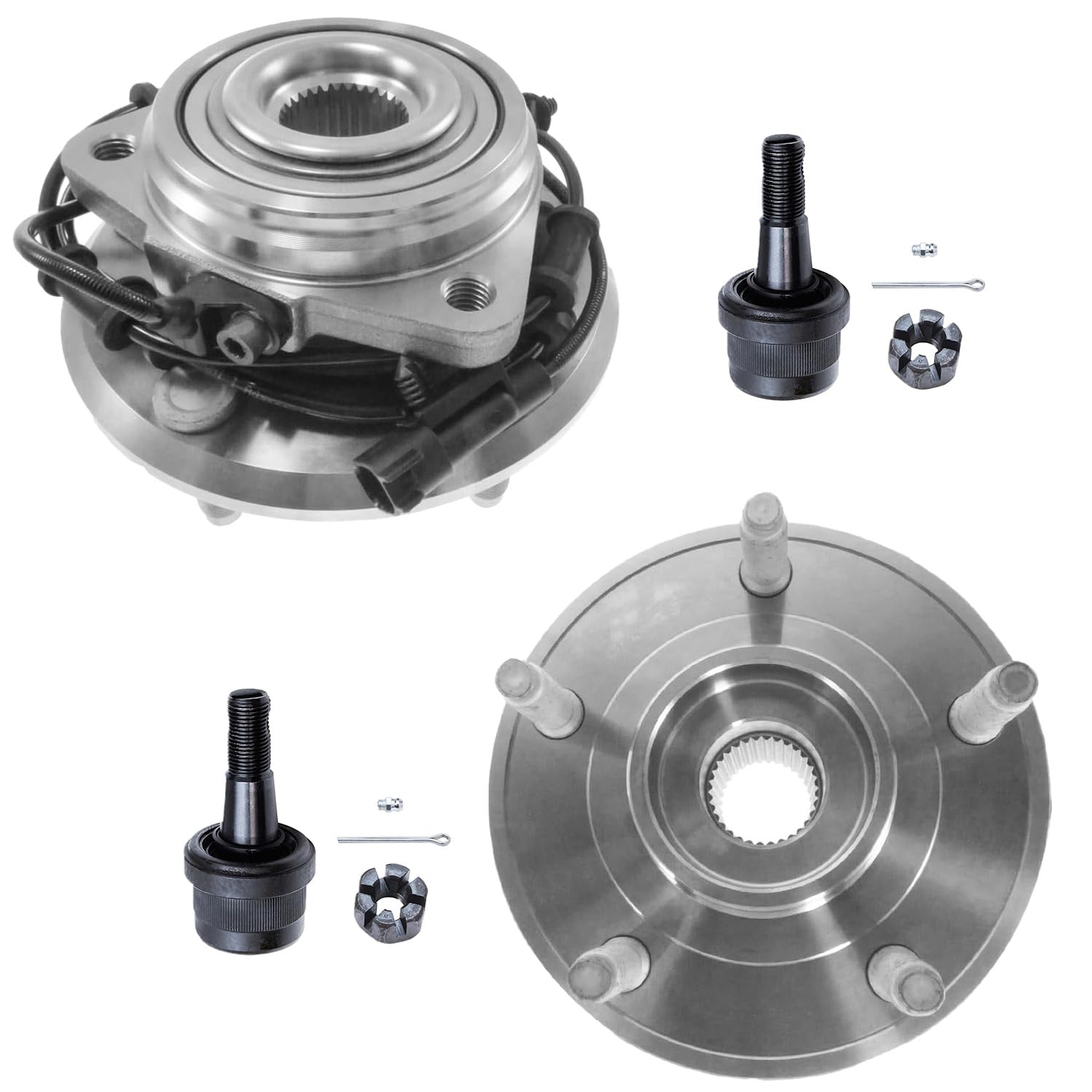 Detroit Axle - Front Wheel Bearing Hubs Kit for Jeep 2011-2017 Wrangler
