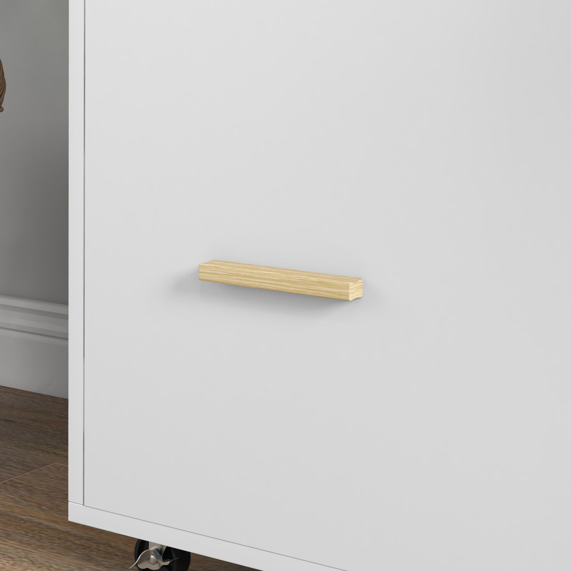Vinsetto Cajonera de Oficina Armario Archivador Móvil Cajonera Escritorio con Ruedas Cajón Barras Colgantes para Tamaño A4 y 2 Compartimientos para Estudio Salón 76x40x75,5 cm Roble y Blanco