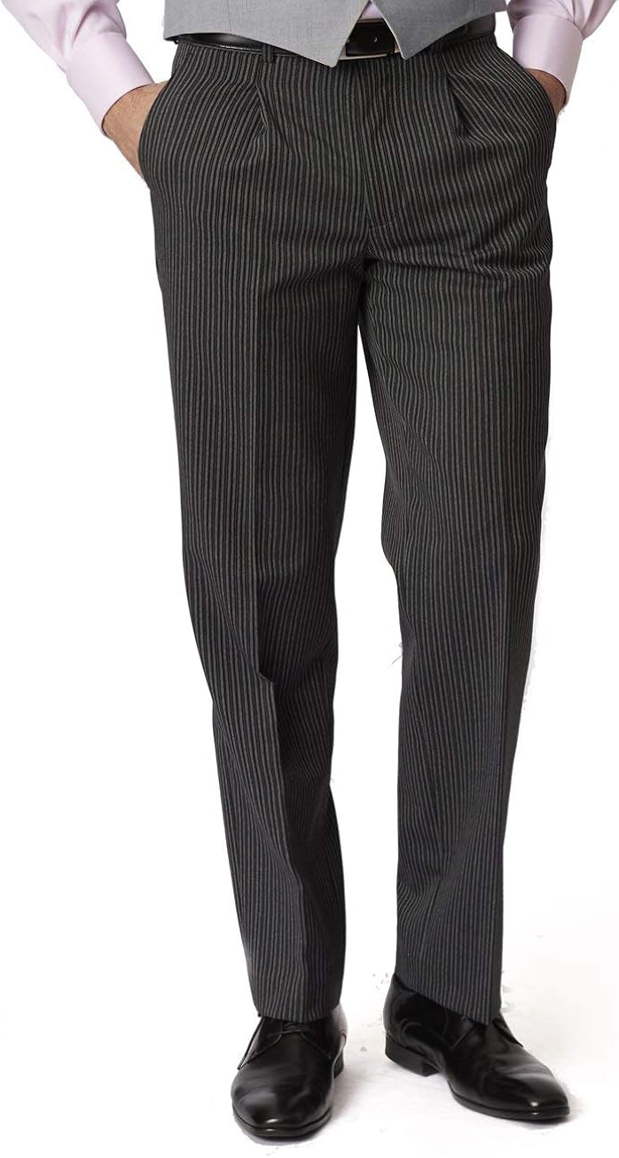 striped grey trousers