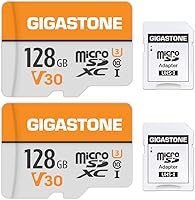 Gigastone 128GB Micro SD Card 2-Pack A1 V30 95MB/s - 4K UHD for Drones, Dash Cams, Security Cameras UHS-I U3 w/Adapters