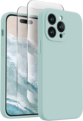 Miniatura 1 de FireNova Funda para iPhone 14 Pro Max, funda de silicona mejorada protección de cámara con 2 protectores de pantalla, forro interior de microfibra