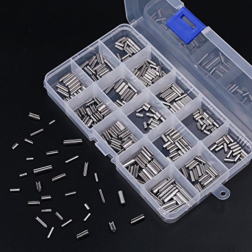 Glarks 180Pcs M2 M2.5 M3 M4 Slotted Spring Pin Assortment Kit, Split Spring Dowel Tension Roll Pins - 304 Stainless Steel #TOP4