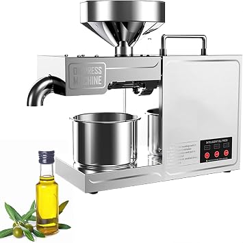 110V/220VOil Expeller,Industrial Oil pressing machine Cold Hot Press Food Grade All Stainless Steel High Oil Extractor for Peanut Sesame Canola Coconut Soybean Sunflower Seeds