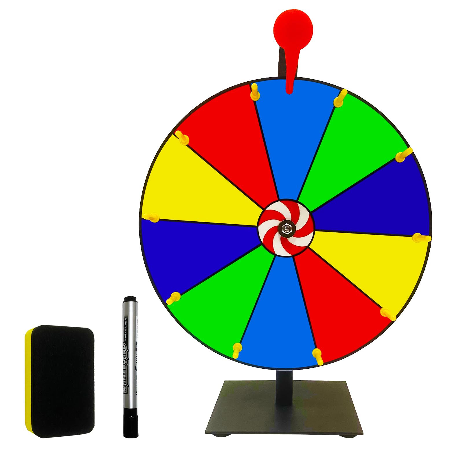 12 Inch Prize Wheel, Spinning Wheel of Fortune, 10 Slots Color