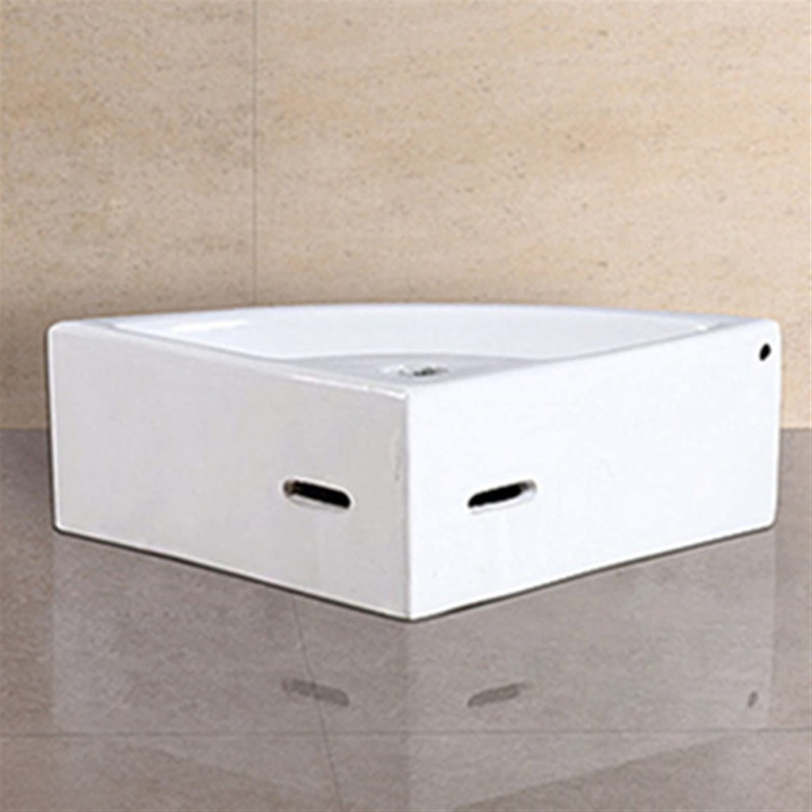 Umywalka Łazienkowa Biała, Mała, Narożna, Do Montażu Na Ścianie? Trójkątna, Porcelanowa, Ceramiczna, Do Montażu Na Ścianie, Mini Umywalka Łazienkowa, Umywalka Nablatowa,