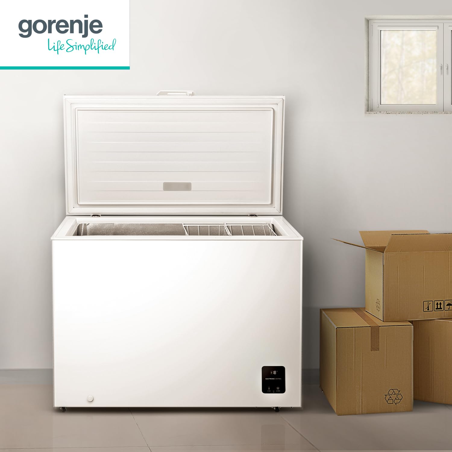 Gorenje FH30EAW - Congelador (altura de 111,4 cm, congelación 297 L, iluminación LED, con ruedas de alto rendimiento), color blanco