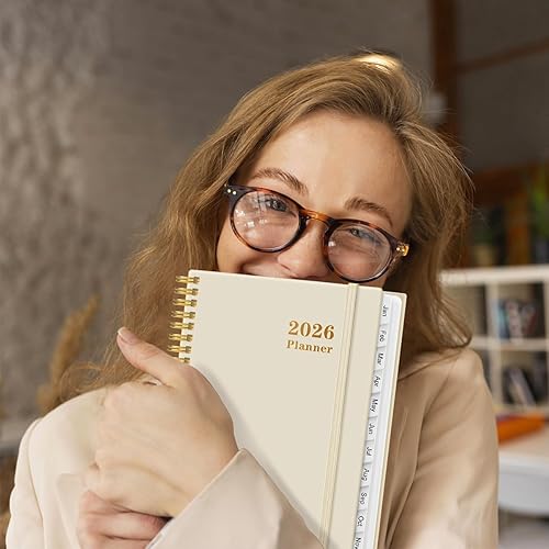 Miniatura 8 de Agenda 2026  Agenda semanal y mensual de enero de 2026 a diciembre de 2026, planificador 2026 encuadernado en espiral con 12 pestañas mensuales,