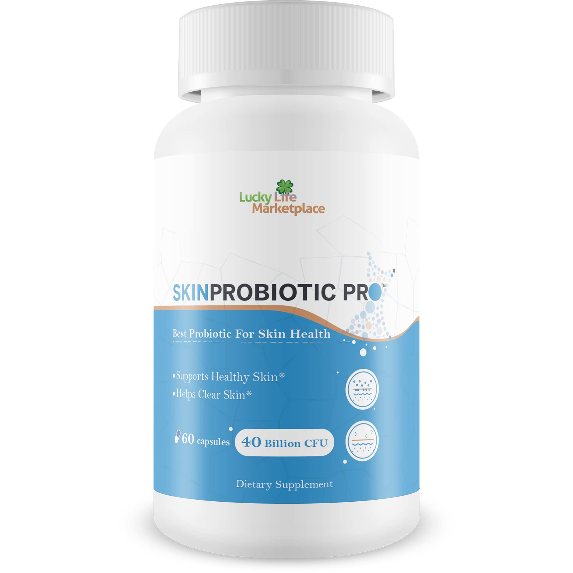 Skin Probiotic Pro - Support Healthy Skin from the Inside Out with a Probiotic Skin Health Support - Help Support Decreased Blemishes, Pimples, Redness - Probiotics for Hydrated & Healthy Looking Skin