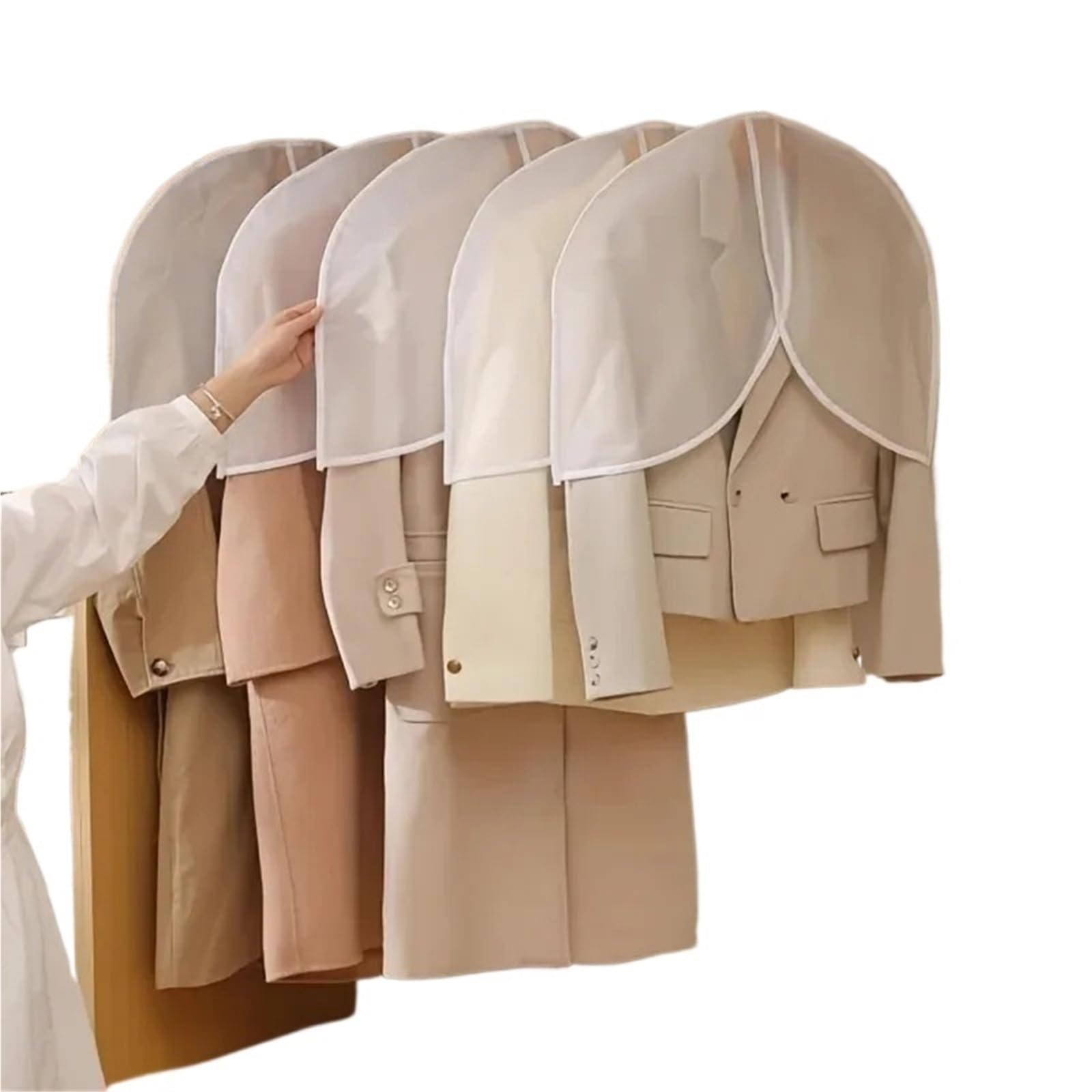 Clothes Covers White Garment Covers Dust Shoulder Protectors For Clothes Coats Jackets Wardrobe Storage for Clothes