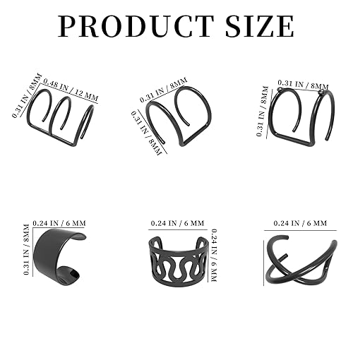 Miniatura 2 de 24 piezas de joyería de cabello negro para trenzas, aretes de metal sin perforación, joyería con diamantes de imitación de cristal, cuentas de