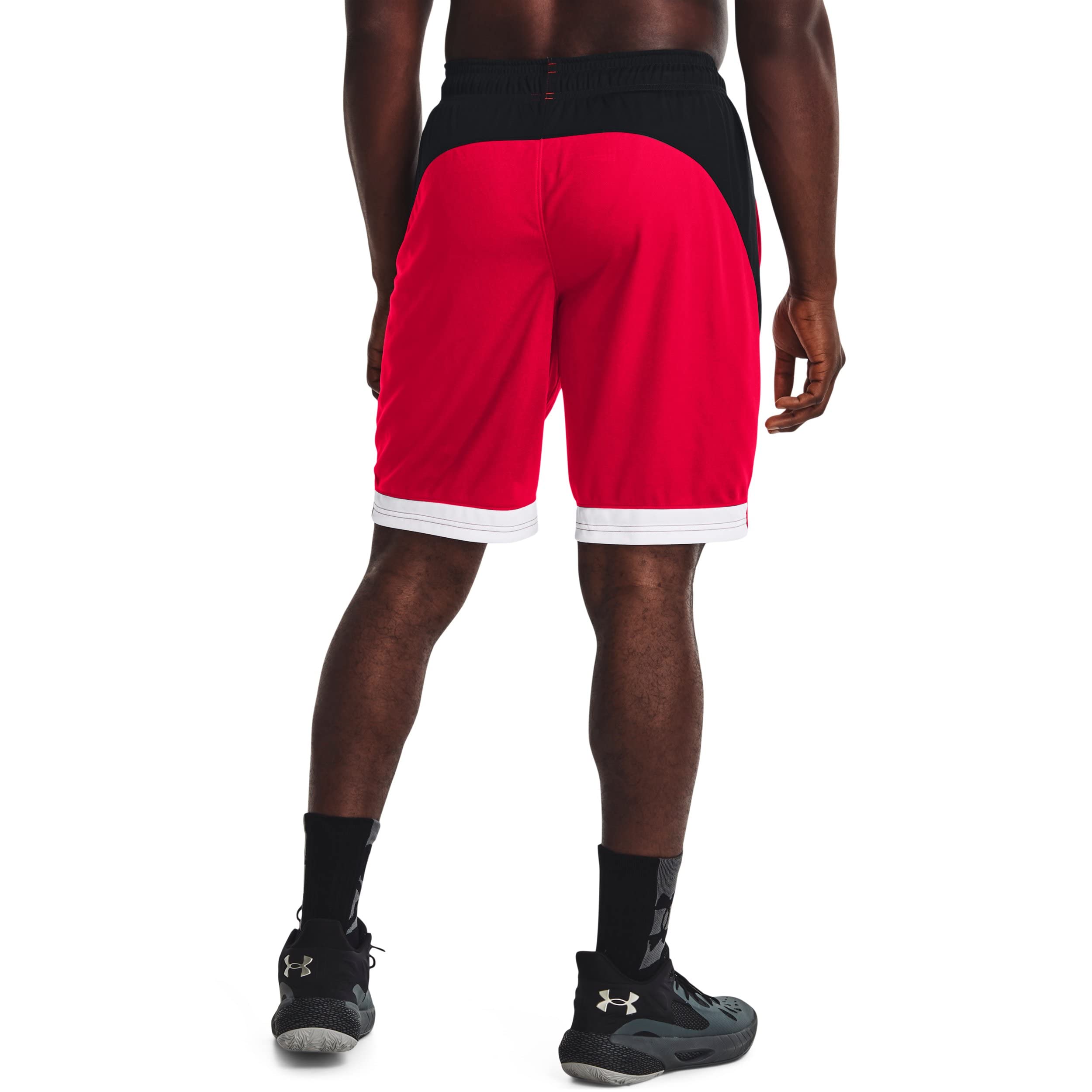 Under Armour Men's Baseline Basketball 10-Inch Shorts, Red (600)/White, Medium