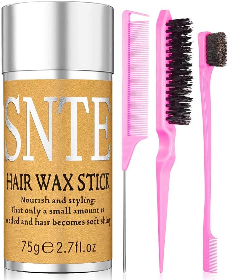 Hair Wax Stick & Slick Back Hair Brush – Frizz Control for Women & Kids, Non-Greasy & No Residue – Smooths Flyaways, Creates Sleek Ponytails & Buns – Styling Accessories & Teen Girl Gifts Trendy Stuff