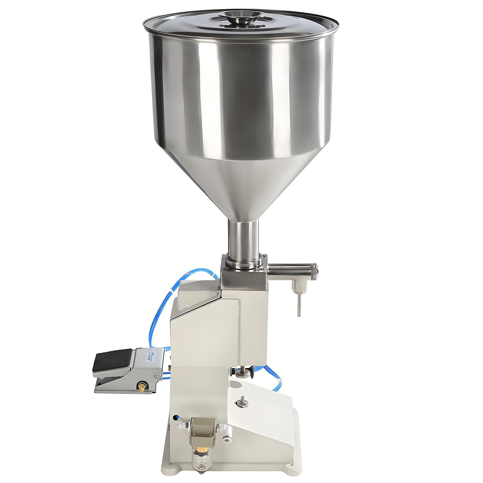 SHENGSHIYU Pneumatic Paste Liquid Filling Machine,10-100ml Bottle Filler,Liquid Filler with Pedal for Juices,Shampoo,Honey and More,Stainless Steel Filling Machine