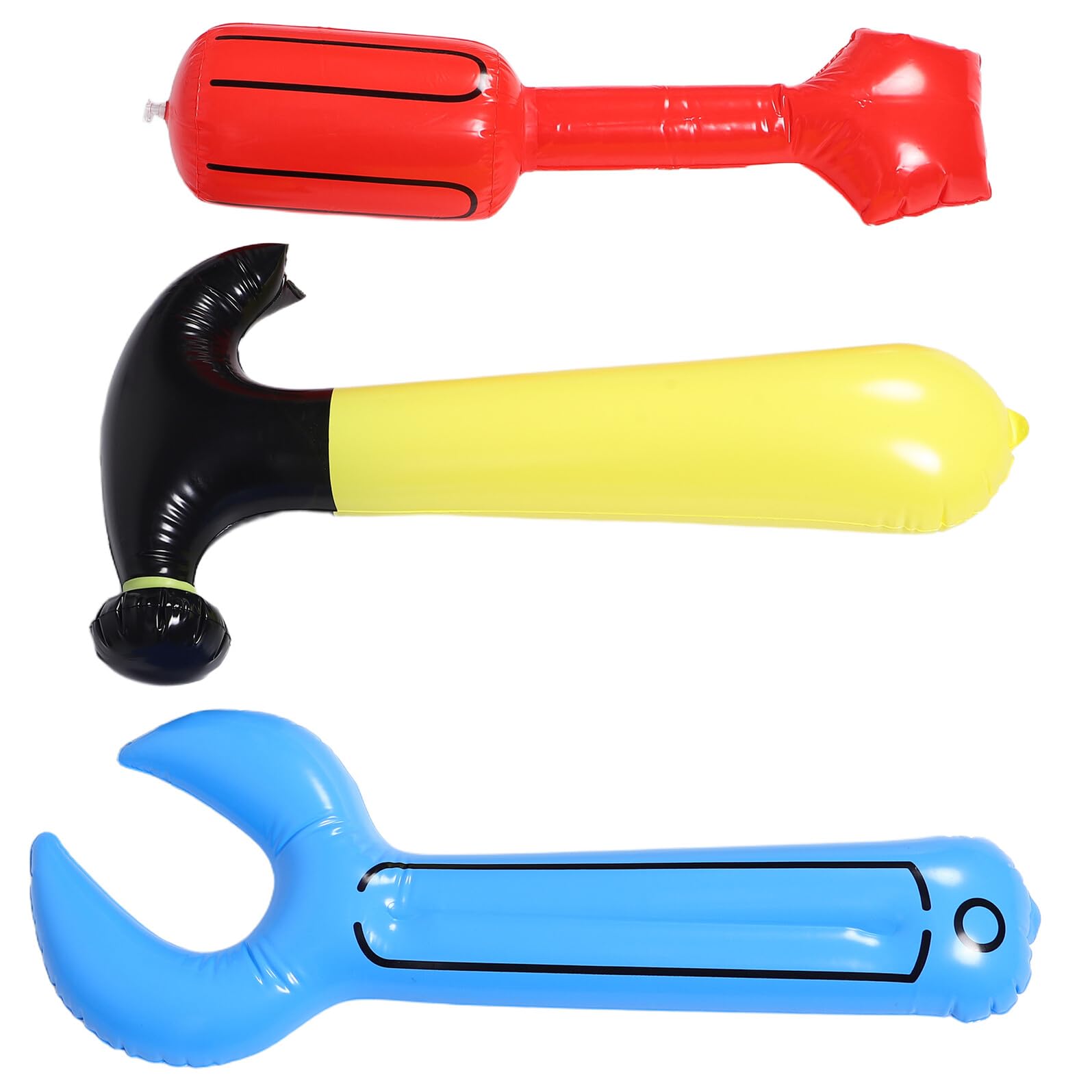 HANABASS 3 Set Giochi Gonfiabili per Martello e Cacciavite Decorazioni Tematiche per Feste Compleanno Kit Strumenti Sicuro e Portatile Ruolo Educativo