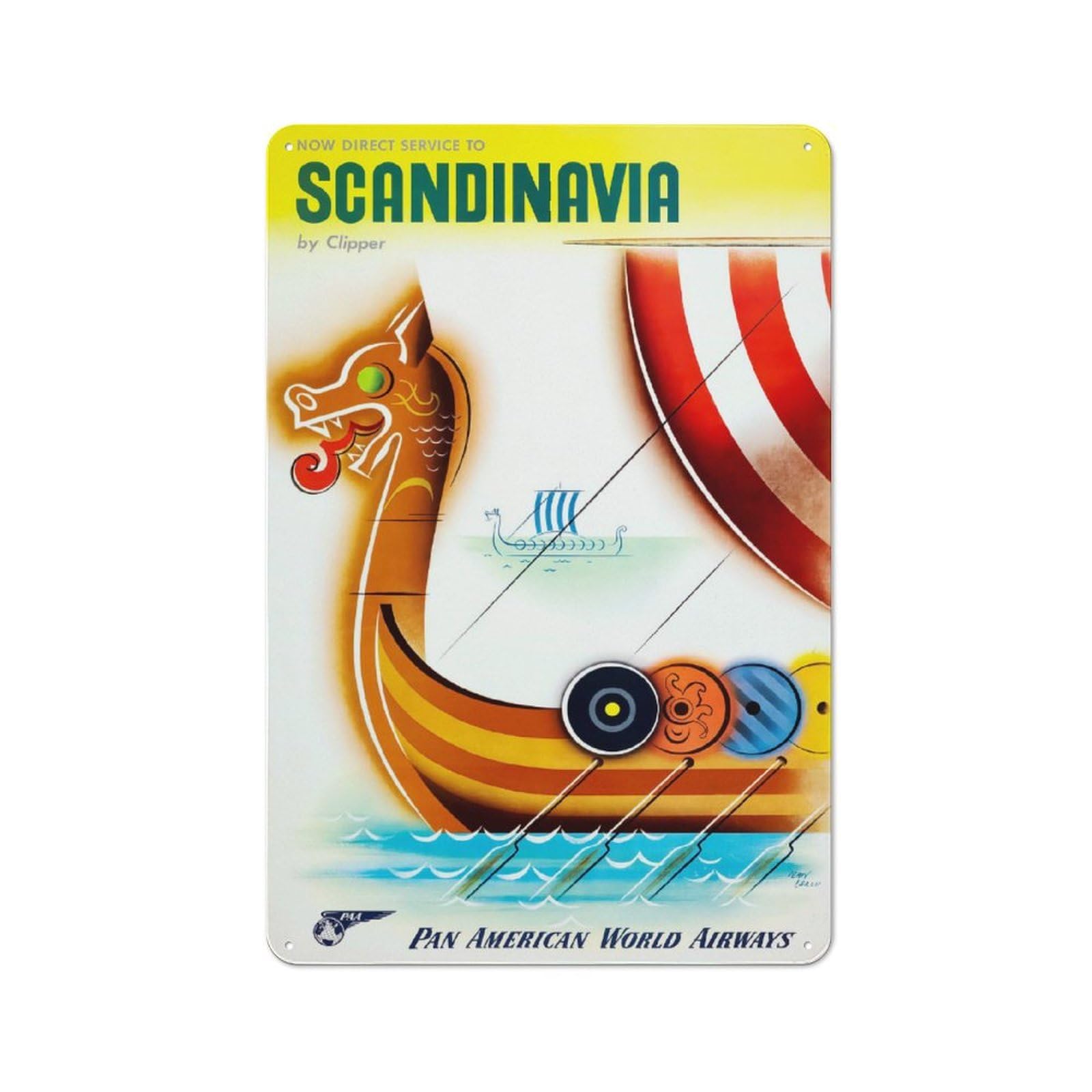 Junmoney Style-9 Tin Wall Plaque 30X20cm With Scandinavia Travel For Workshop Wall, Housewarming Wall Decor For People Furnishing Workshop