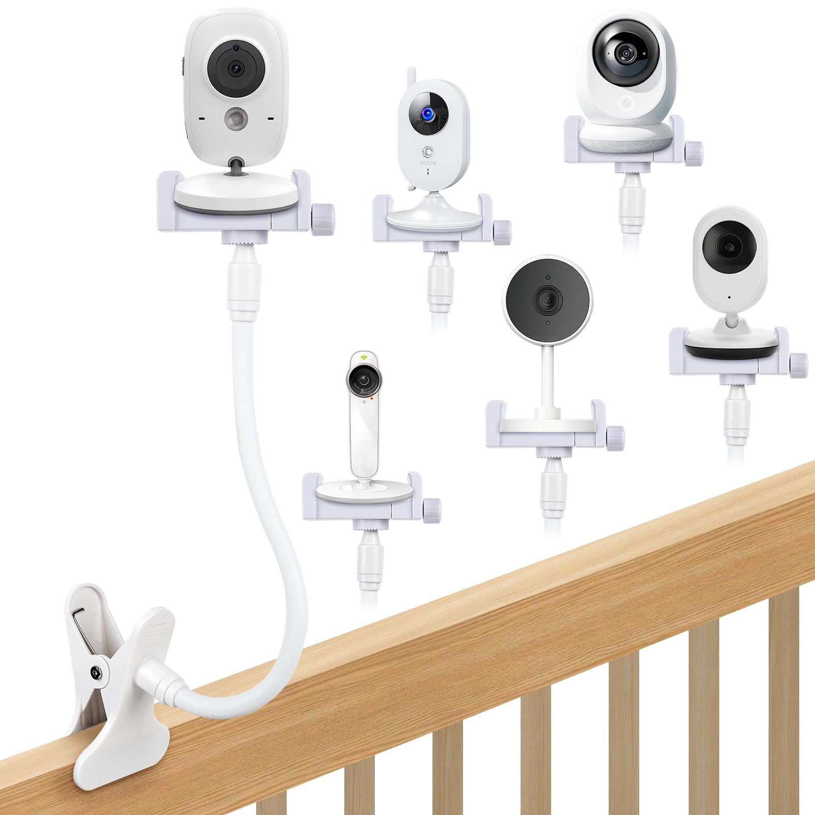 OFFCUP Baby Monitor Holder, Camera Mount and Card Slot, Baby Cam Mount Stand Compatible with 1/4 Screw
