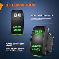 Vista 3 de Nilight Luces LED POD, interruptor basculante, barra de luz LED, 5 pines, interruptores de encendido/apagado láser 20A/12V 10A/24V con cables