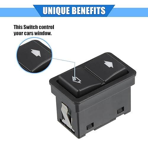 Miniatura 3 de VekAuto Interruptor de control de ventana de coche compatible con BMW 525i Base 2.5L L6 - Gas 2001-2003, plástico duradero negro delantero izquierdo