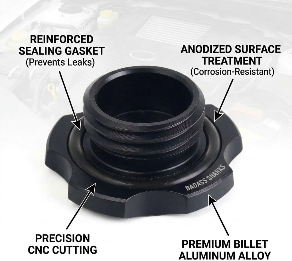 Available Aluminum Alloy Engine Oil Filler Cap for Subaru STI WRX GC GD GF GM GG GE Tank Covers Auto Replacement Parts (Black) | CNC Aluminum Alloy | 41mm Thread Size | Prevents Oil Leaks | For Subaru WRX STI Forester Legacy | Red Anodized Finish