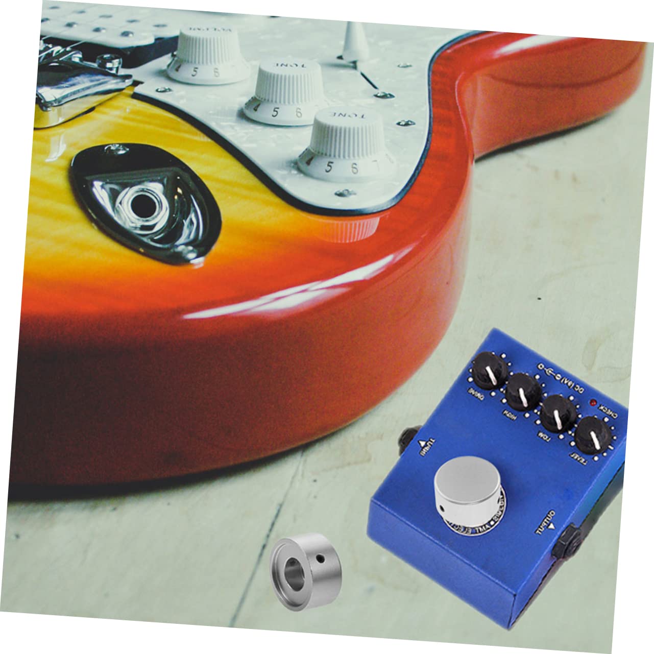 Abaodam 2 Sets Guitar Effect Pedal Footswitch Toppers Metal Caps for Pedal Protection Enhanced Visibility