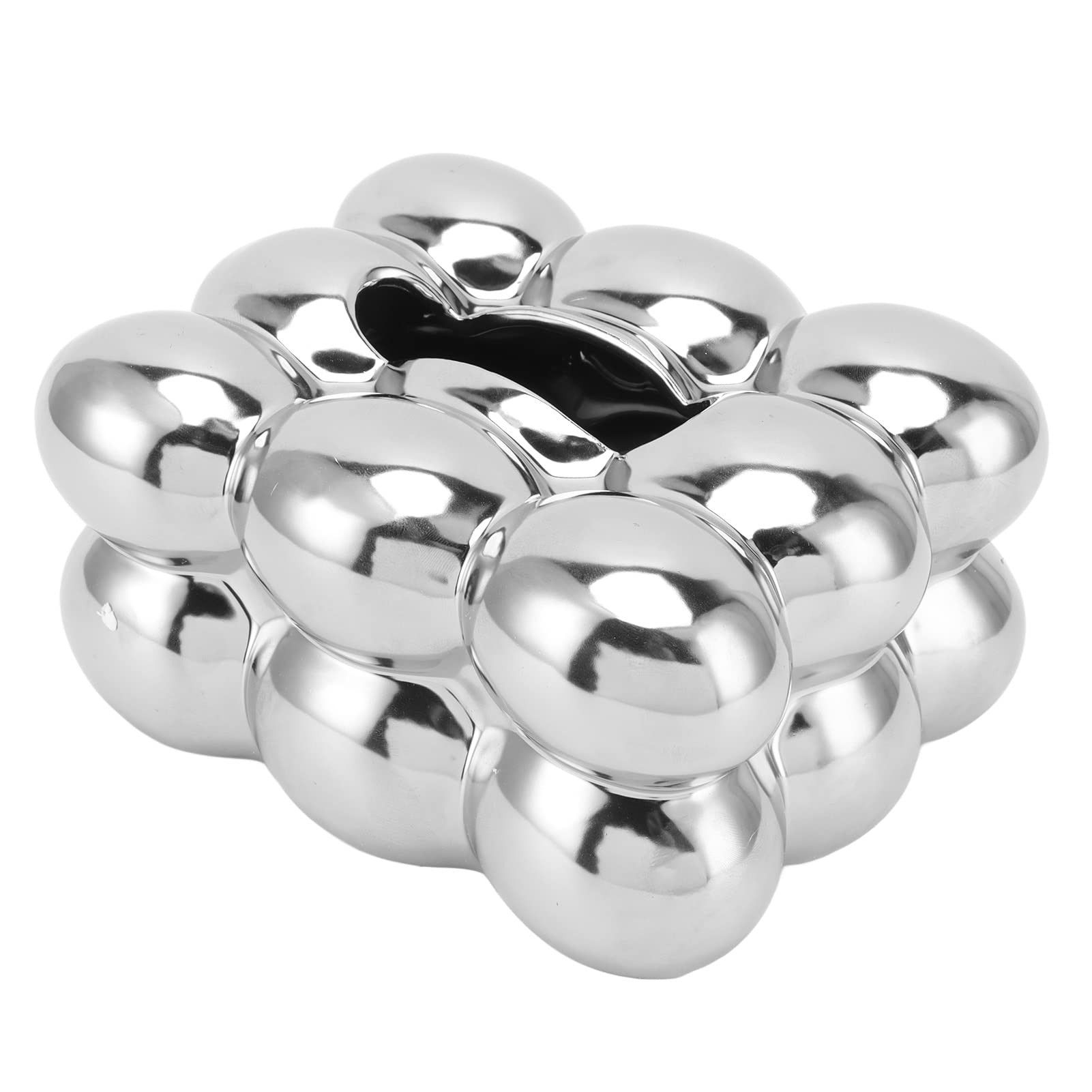 KKPLZZ Galvanisierte Keramik-Taschentuchbox, Dekorative, Elegante Kosmetiktuch-Servietten-Spenderbox (Galvanisieren von Silber)
