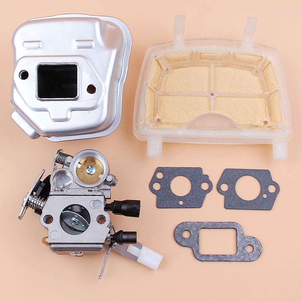Kit de Filtro de Aire de Escape de silenciador de carburador Compatible con STIHL MS181 MS171 MS 181171 Piezas de Motosierra de Gasolina 1139140 0604 ZAMA C1Q-S269