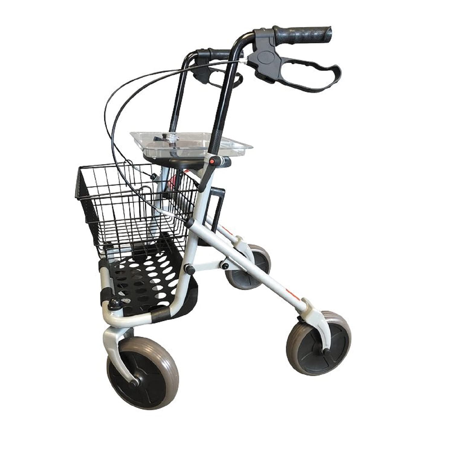 Wszechstronny chodzik na 4 koła, pomoc w chodzeniu dla osób starszych, wiele miejsc do przechowywania, ergonomiczne uchwyty i hamulce parkingowe, solidna konstrukcja, rollator Primo