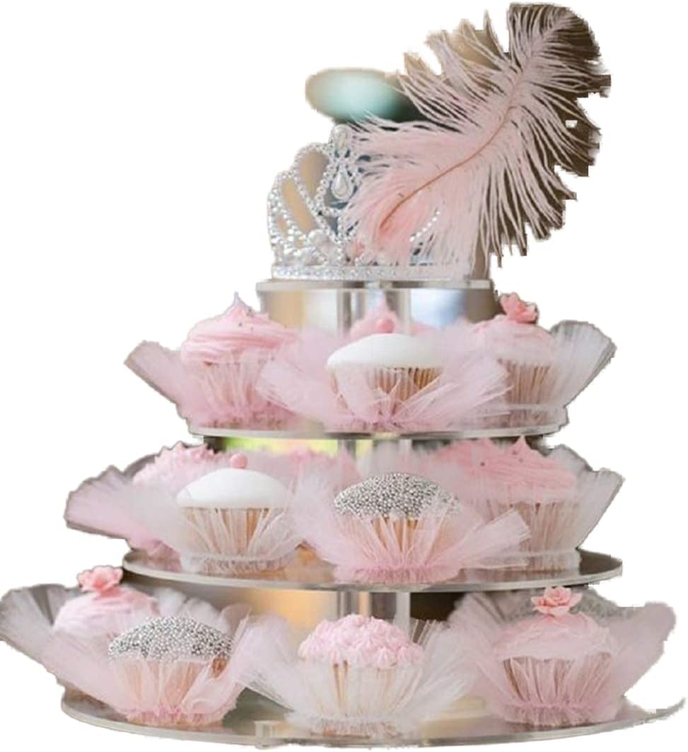Deluxe Wedding Birthday Girls Party Events Cake Tutu Decorations Pink White Black Purple Rosy (Cupcake Tutu, Pink)