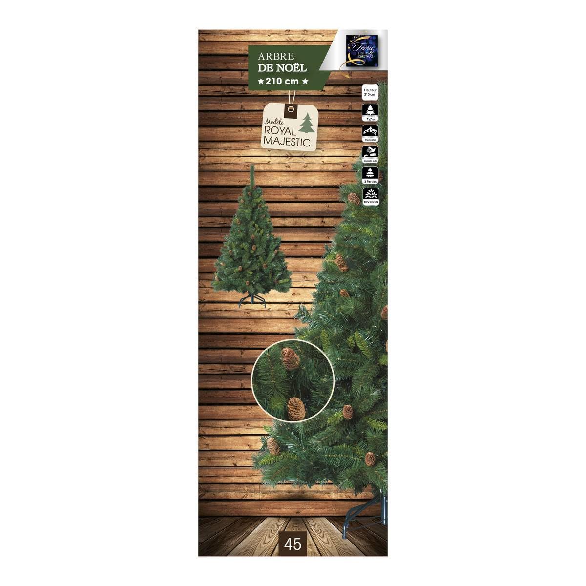 Jardideco - Sapin de Noël Artificiel Royal Majestic 210 cm