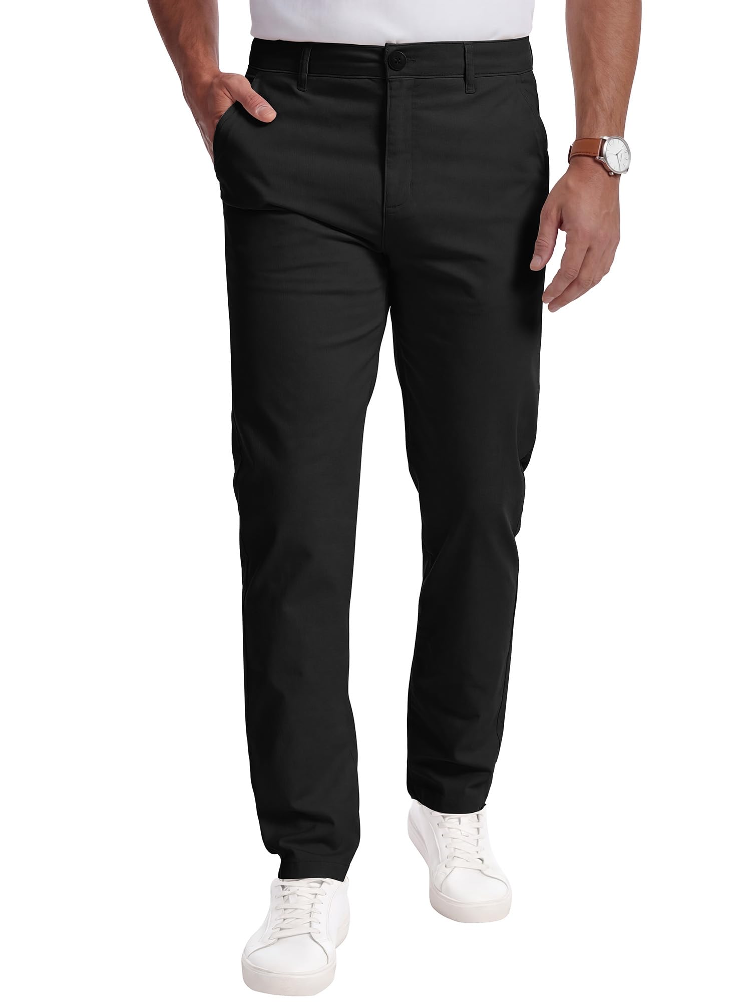 YYIDATON Herren Performance Chino Pants Baumwolle Stilvolle Stoffhose Chinohose Bequeme Freizeit Business Hose für Männer