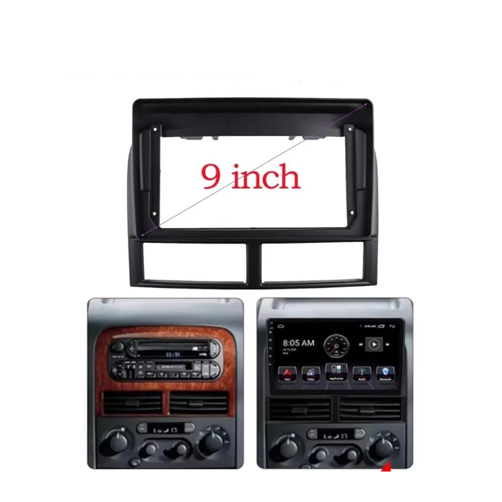 Generico per Jeep per Grand 1998-2004 Cornice di Rivestimento per Autoradio