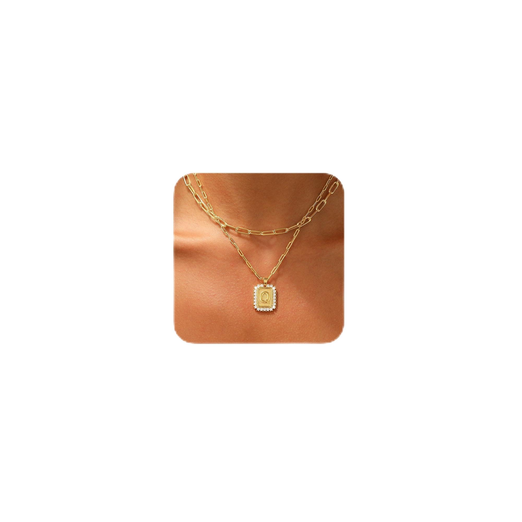 Layered Initial Necklace for Women Dainty Personalized Name Choker