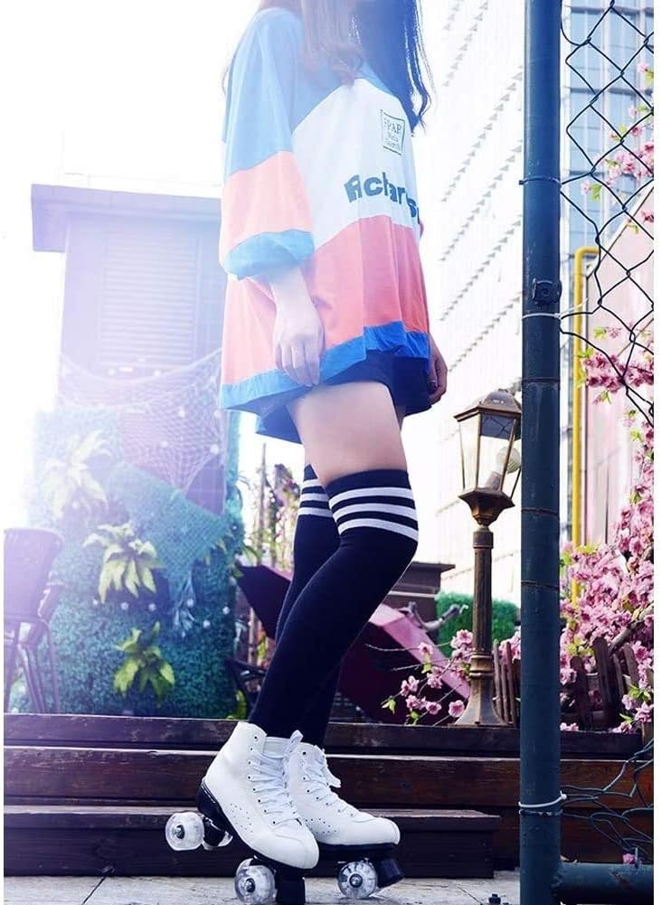 Adjustable High Grade Roller Skates for Boys and Girls -Ideal for Rink Artistic and Skating - Glitter Pop (Color : White Size : 38)